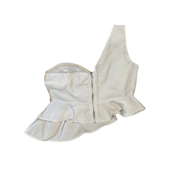 Revolve Superdown Small White Karlie One Shoulder top crop Romantic going out - Picture 8 of 12